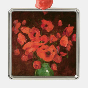 Vase van bloemen 2 metalen ornament