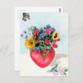 Vase van bloemen briefkaart (Voorkant / Achterkant)