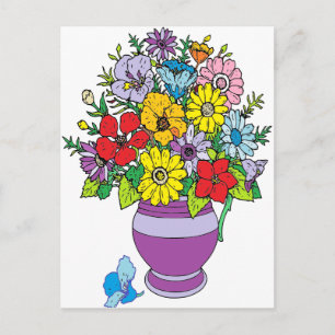 Vase van bloemen briefkaart