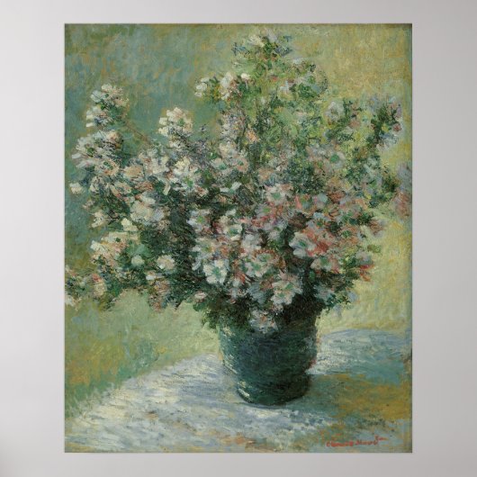 Vase van bloemen door Claude Monet Poster (Voorkant)