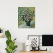 Vase van bloemen door Claude Monet Poster (Thuiskantoor)