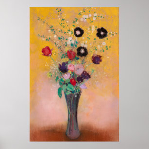 Vase van bloemen door Odilon Redon Poster