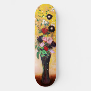 Vase van bloemen door Odilon Redon Skateboard