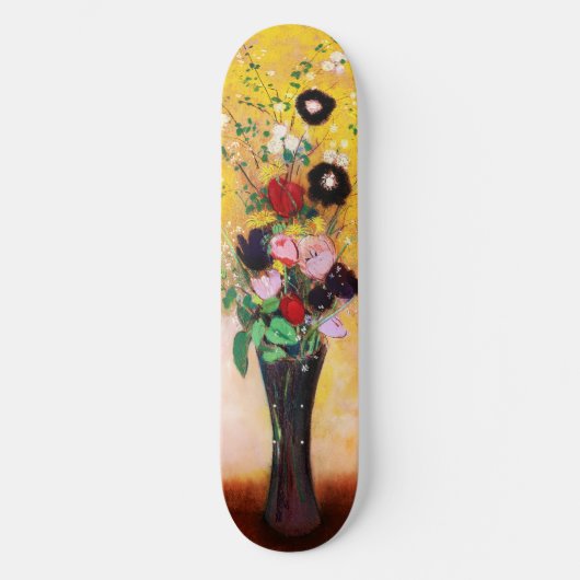Vase van bloemen door Odilon Redon Skateboard (Voorkant)