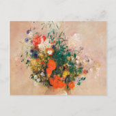 Vase van bloemen door Redon Post-Impressionist Briefkaart (Voorkant)