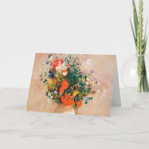 Vase van bloemen door Redon Post-Impressionist Kaart