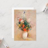 Vase van bloemen door Redon Post-Impressionist Kaart (Voorkant / Achterkant in situ)