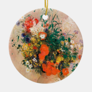 Vase van bloemen door Redon Post-Impressionist Keramisch Ornament