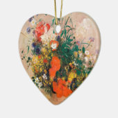 Vase van bloemen door Redon Post-Impressionist Keramisch Ornament (Links)