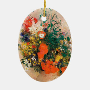 Vase van bloemen door Redon Post-Impressionist Keramisch Ornament