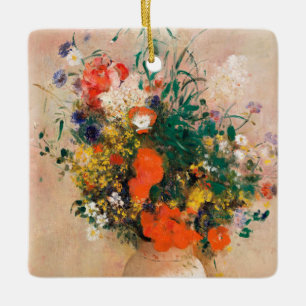 Vase van bloemen door Redon Post-Impressionist Keramisch Ornament