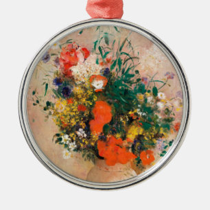 Vase van bloemen door Redon Post-Impressionist Metalen Ornament