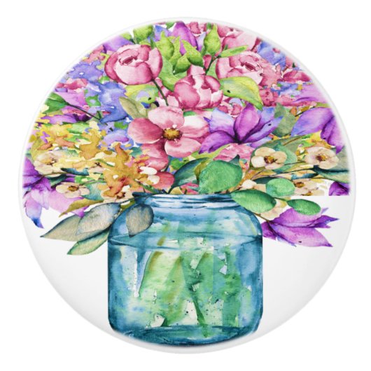 Vase van bloemen keramische dragerknoppen keramische knop (Voorkant)