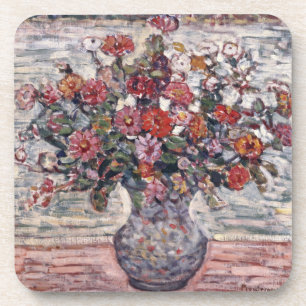 Vase van bloemen, Zinnias, door Maurice Prendergas Bier Onderzetter