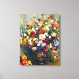 Vase van Chrysanthemums Renoir Fine Art Canvas Afdruk