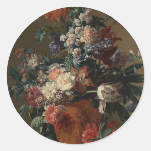 Vase van de bloemen - Jan van Huysum Ronde Sticker