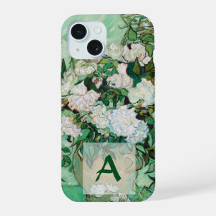 Vase Van Gogh avec Roses Roses Art Monogramme Vint