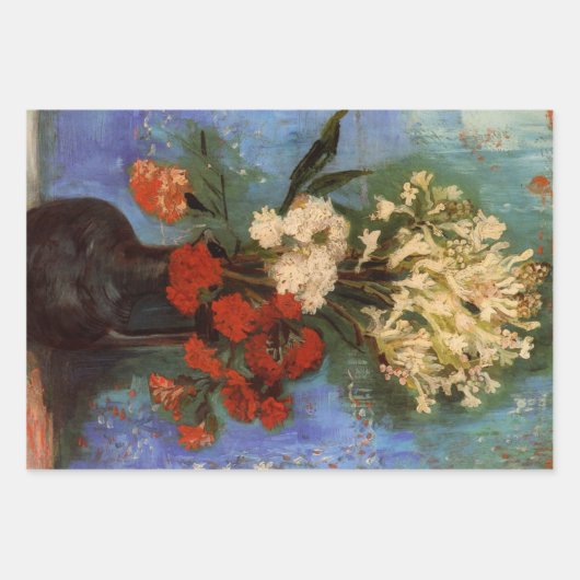 Vase with Carnations by Vincent van Gogh Inpakpapier Vel (Voorkant)
