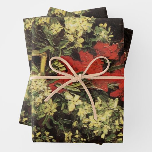 Vase with Gladioli, Carnations by Vincent van Gogh Inpakpapier Vel (In situ)