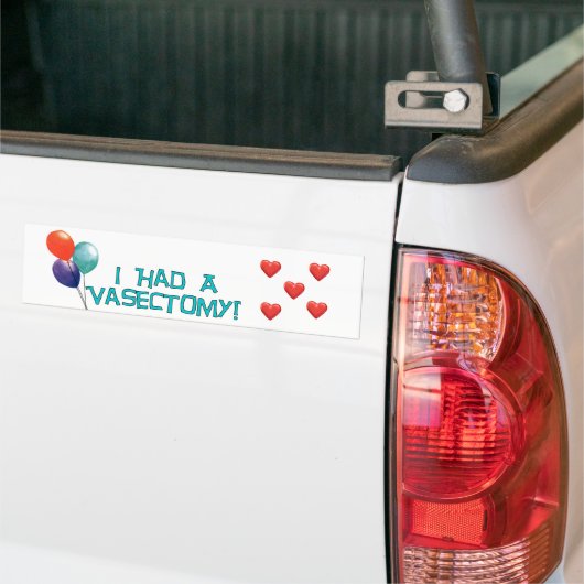 Vasectomie Bumpersticker (Op Truck)