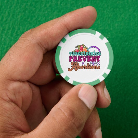 Vasectomieën voorkomen abortussen poker chips (Hand)