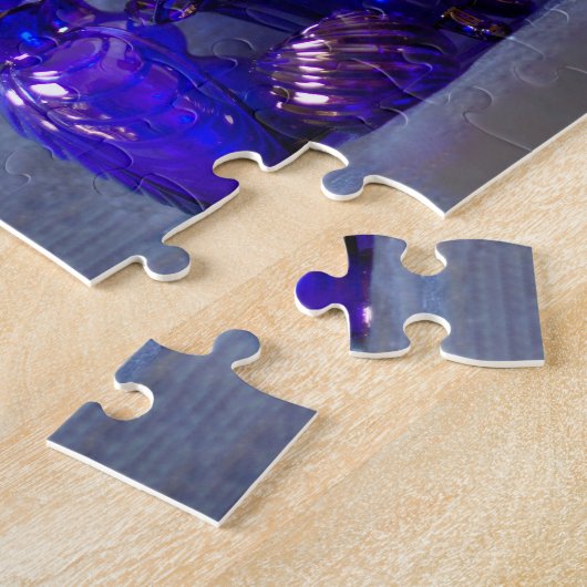 Vases en verre bleu Puzzle horizontal (Côté)