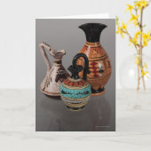 Vases grecques personnalisables vierges Carte de v (Fleur jaune)