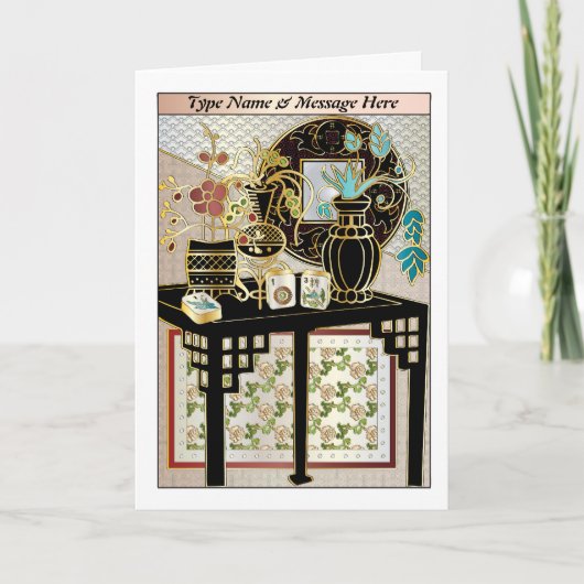 Vases Mah Jongg 01 Carte personnalisable (Devant)