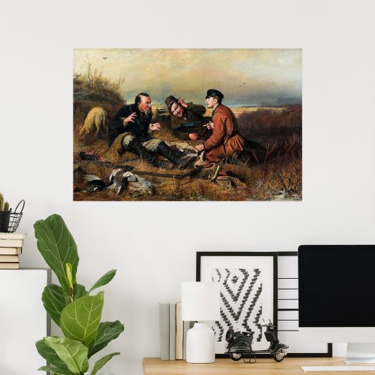 Vasily Perov: De jagers op Rest Poster (Thuiskantoor)