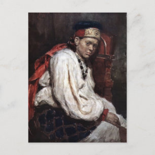 Vasily Surikov-model in het oude russische kostuum Briefkaart