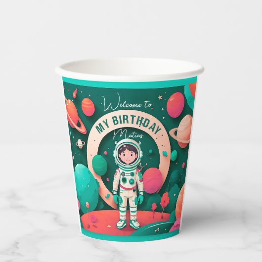 Vaso cumpleaños personalizado papieren bekers (Voorkant)