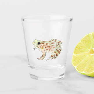 Vaso de shot con rana leopardo glas