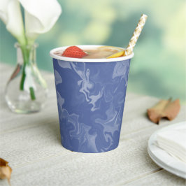Vasos de papel efecto marmolado azul papieren bekers