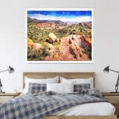 Vasquez Rocks Waterverf Canvas Afdruk (Insitu (Slaapkamer))