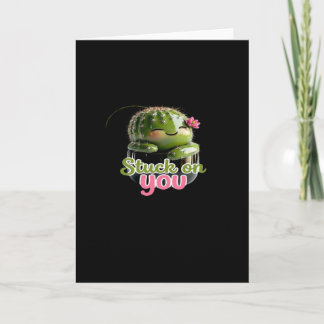 Vast aan jou Schattige Cactus Stunt Kawaii Valenti Kaart