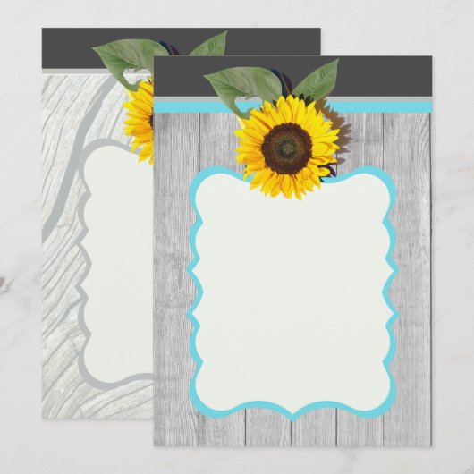 Vast blauwgroen blauw kaart (Voorkant / Achterkant)