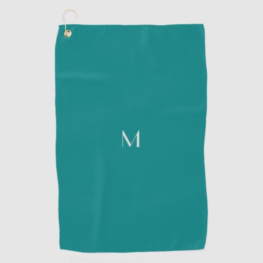 vast blauwgroen - monogram toevoegen golfhanddoek (Voorkant)