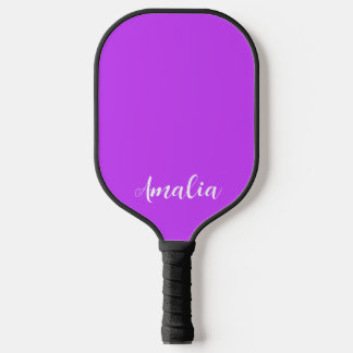 vast fluorescerend heldere neon paars pickleball paddle