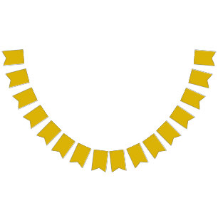 Vast gekleurd goudkleurig mosterdgeel vlaggetjes