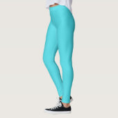 Vast gekleurde oceaanaquablauw leggings (Links)