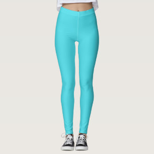 Vast gekleurde oceaanaquablauw leggings
