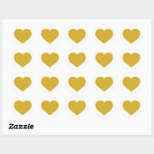 Vast goud hart ronde sticker (Vel)