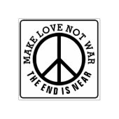 Vast Lijst en pictogram - PEACE + jouw tekst Rubberstempel (Afrduk)