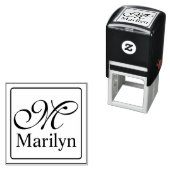 Vast Lijst + uw monogram en naam Zelfinktende Stempel (In situ)