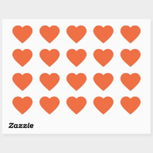 Vast, oranje rood, glad hart sticker