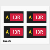Vast punt A13R Rechthoekige Sticker (Vel)