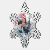 Vast Tin Sneeuwvlok Ornament (Rechts)