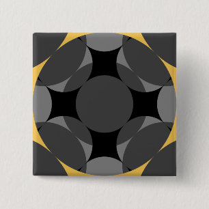Vast vier sterrencirkelkruis door Kenneth Yoncich Vierkante Button 5,1 Cm