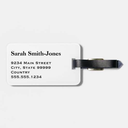 Vast wit bagagelabel (Achterkant horizontaal)