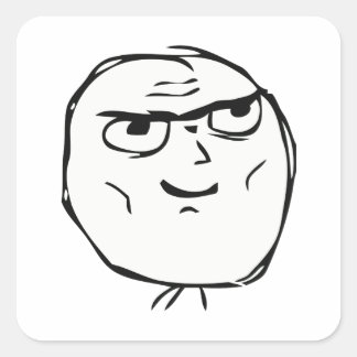 Vastberaden Guy Meme - Vierkante Stickers